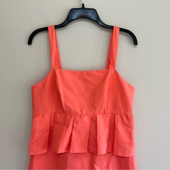 NWT J. Crew Strappy Peplum Party Dress in Cotton Silk Faille, Coral, 4 - Picture 10 of 11